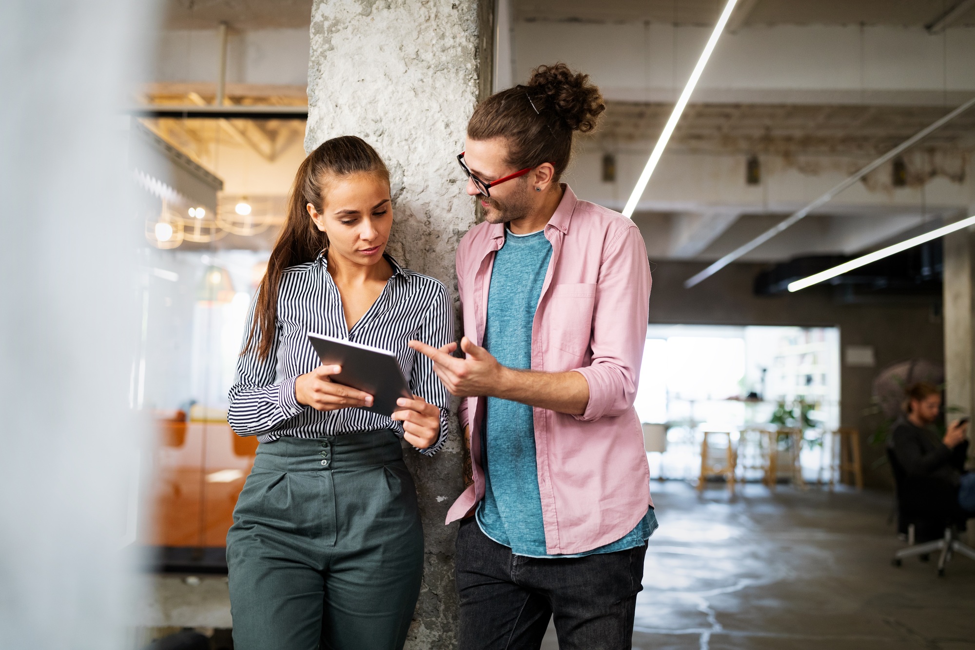 Business people, architects having discussion and working in office